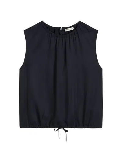Marc O'polo Gathered Drawstring Top In Blue