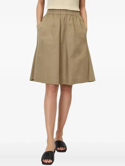 Marc O'polo Gathered-waist Mini Skirt In Brown