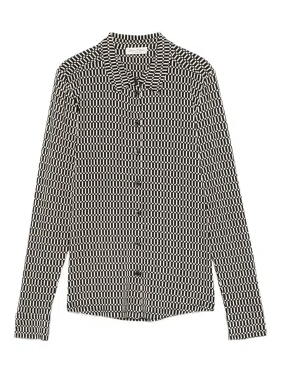 Marc O'polo Geometric-pattern Button Shirt In Black