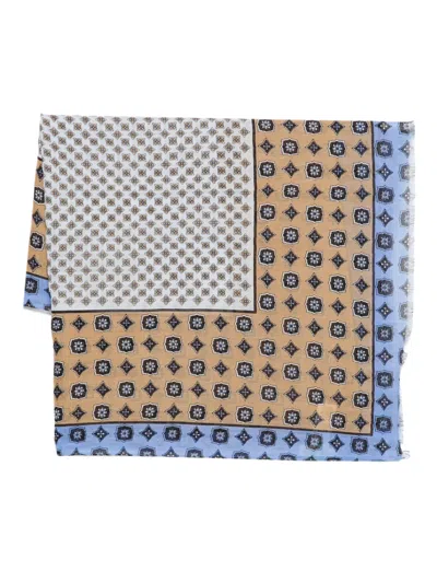 Marc O'polo Geometric-pattern Scarf In Brown