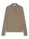 Marc O'polo Geometric Print Button-up Shirt In Brown