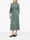 Marc O'polo Geometric-print Shirt Midi Dress In Green