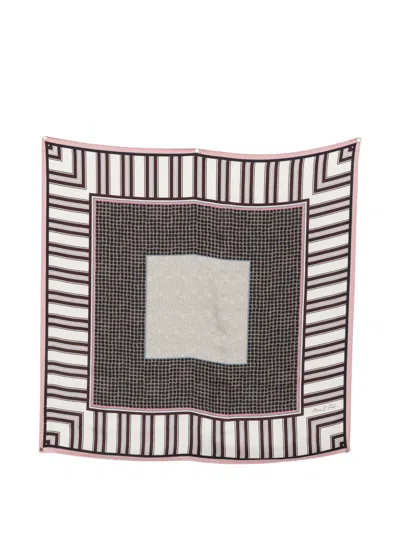 Marc O'polo Geometric-print Striped Scarf In White