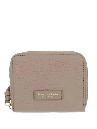 Marc O'polo Grained-leather Zip-around Wallet In Brown