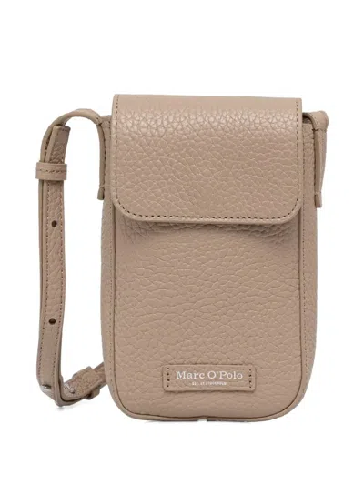 Marc O'polo Grainy Leather Phone Bag In Brown