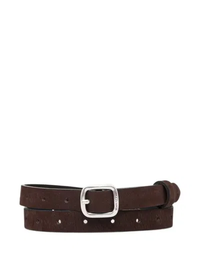 Marc O'polo Hanny Nubuck-leather Buckle-fastening Belt In Brown