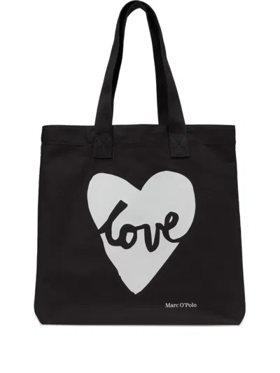 Marc O'polo Heart-print Tote Bag In Purple