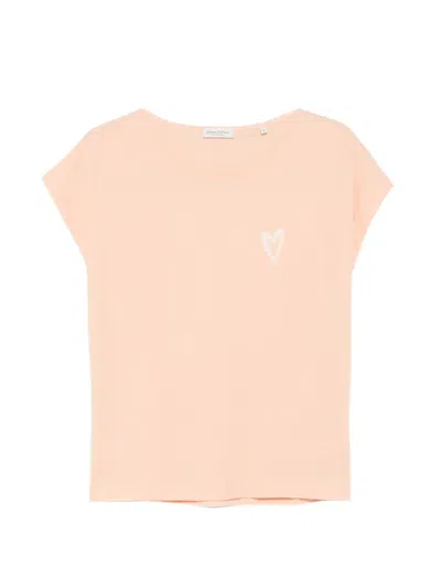 Marc O'polo Heart-print T-shirt In Orange