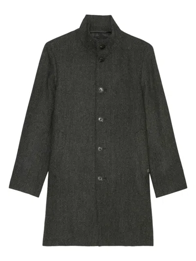 Marc O'polo Herringbone Button-up Coat In Black