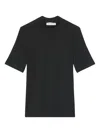 Marc O'polo High-neck Short-sleeve Top In Black