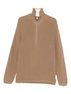 Marc O'polo High-neck Zip-up Sweater In Brown