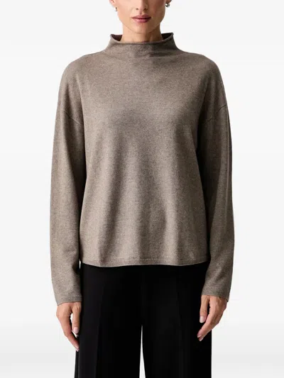 Marc O'polo High-neck Dropped-shoulder Sweater In Brown