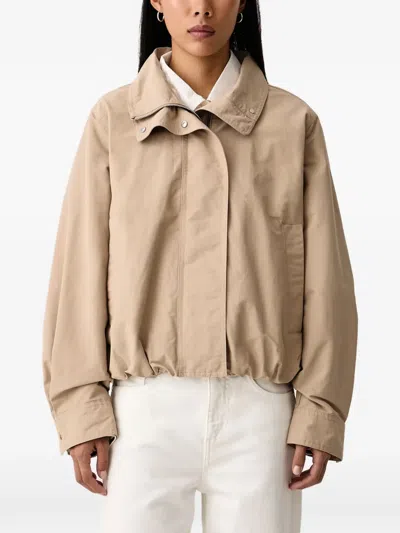 Marc O'polo High-neck Zip-up Bomber Jacket In Neutral