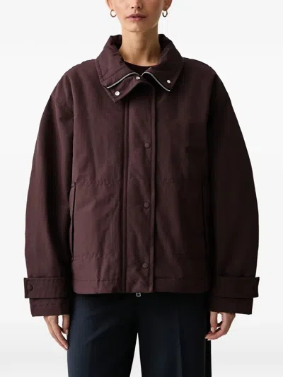 Marc O'polo High-neck Zip-up Oversized Jacket In Red