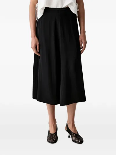 Marc O'polo High-waisted A-line Midi Skirt In Black