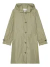 Marc O'polo Hooded Button-up Raincoat In Green
