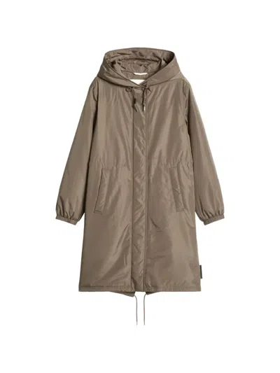 Marc O'polo Hooded Drawstring Coat In Neutral