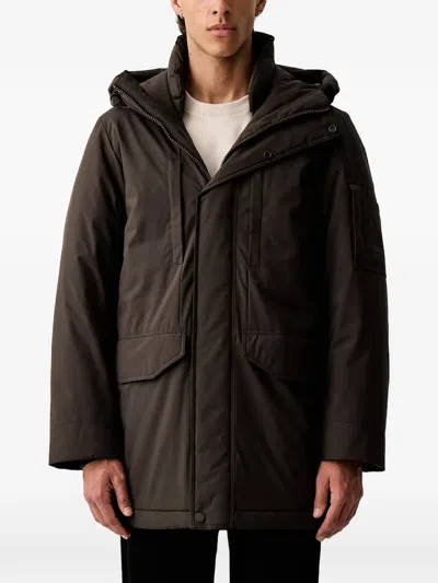 Marc O'polo Hooded Multi-pocket Parka Coat In Brown