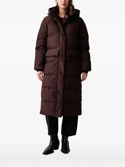 Marc O'polo Hooded Padded Coat In Burgundy