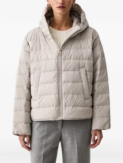 Marc O'polo Hooded Quilted Jacket In Neutral