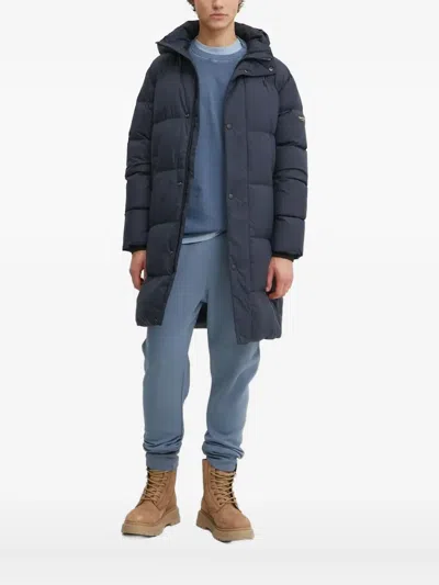 Marc O'polo Hooded Quilted Puffer Jacket In Blue