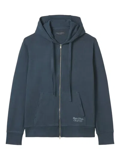 Marc O'polo Hooded Zip-up Jacket In Blue