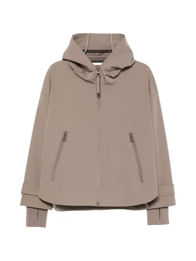 Marc O'polo Hooded Zip-up Jacket In Brown