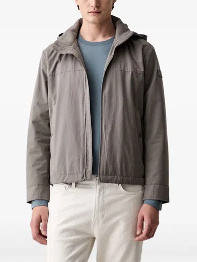 Marc O'polo Hooded Zip-up Jacket In Brown