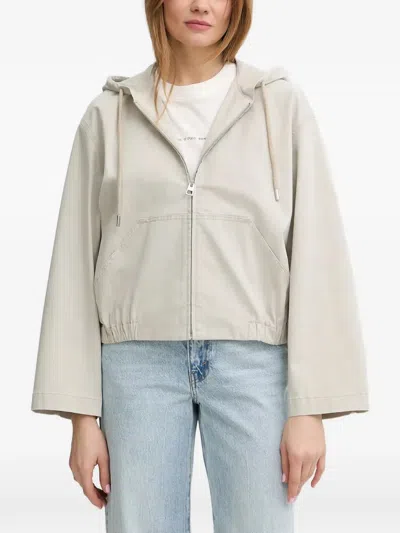 Marc O'polo Hooded Zip-up Jacket In Neutral