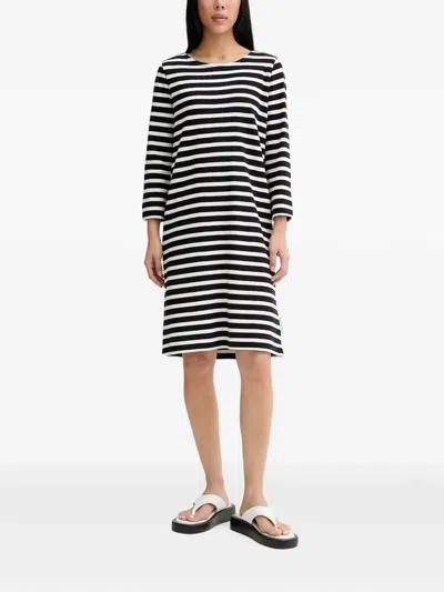 Marc O'polo Horizontal-stripe Long-sleeve Dress In Black