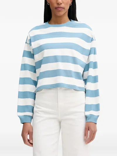 Marc O'polo Horizontal-stripe Long-sleeve T-shirt In Blue