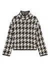 Marc O'polo Houndstooth-pattern Turtleneck Sweater In Black
