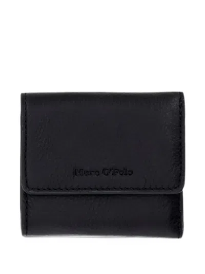 Marc O'polo Jean Logo-debossed Leather Wallet In Black