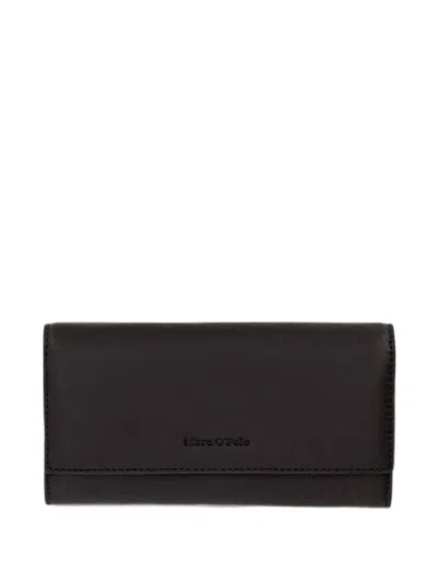 Marc O'polo Jessie Logo-debossed Grained Wallet In Brown
