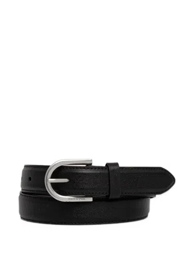 Marc O'polo Jill Logo-engraved Buckle Belt In Black
