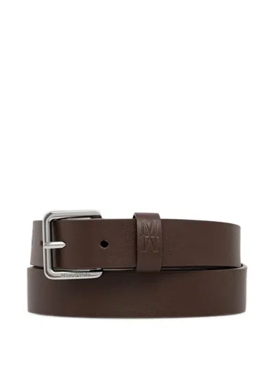Marc O'polo Junna Logo-debossed Leather Belt In Brown