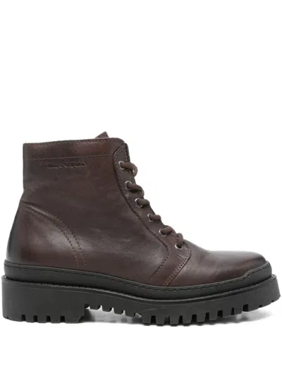Marc O'polo Lace-up Biker Boots In Brown