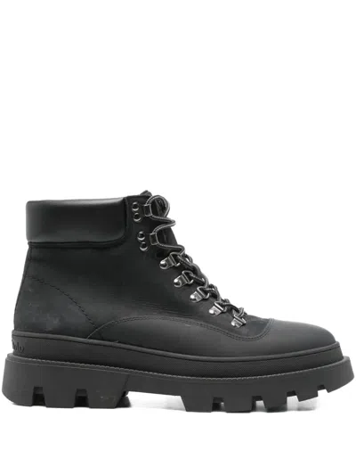 Marc O'polo Lace-up Chunky-sole Boots In Black