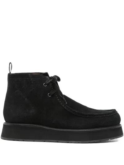 Marc O'polo Lace-up Suede Boots In Black