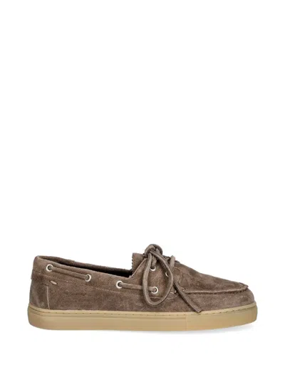 Marc O'polo Lace-up Suede Loafers In Brown