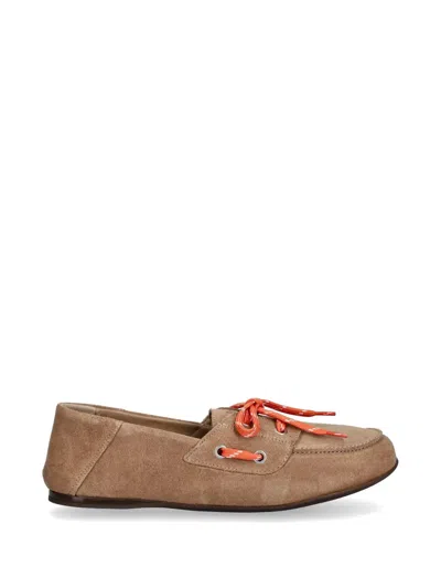 Marc O'polo Lace-up Suede Loafers In Brown