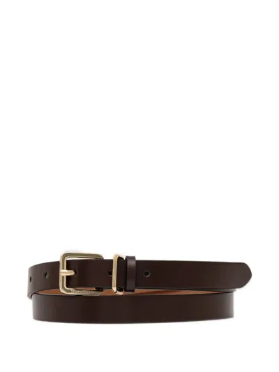 Marc O'polo Lara Logo-engraved Buckle Belt In Brown