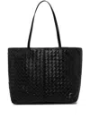 Marc O'polo Large Woven Leather Tote Bag In Black