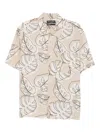 Marc O'polo Leaf-print Button-fastening Shirt In Neutral
