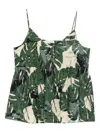 Marc O'polo Leaf-print V-neck Top In Multi