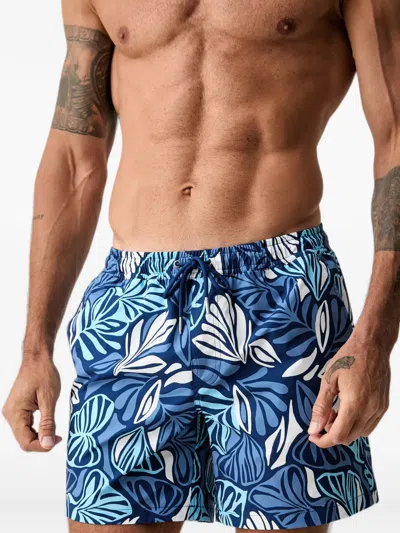 Marc O'polo Leaf-print Swim Shorts In Multi