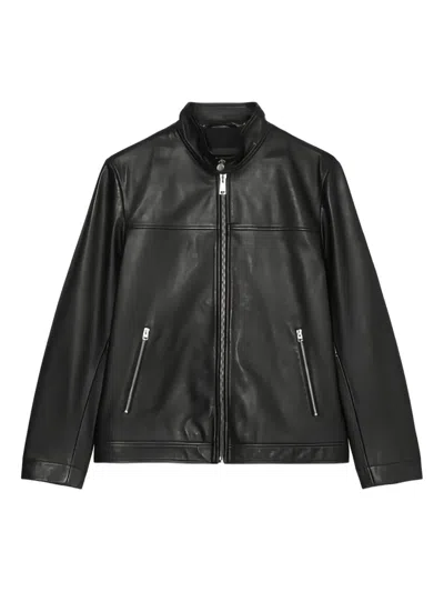 Marc O'polo Leather Biker Jacket In Black