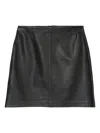 Marc O'polo Leather Mini Skirt In Black