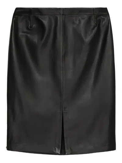 Marc O'polo Leather Skirt In Black