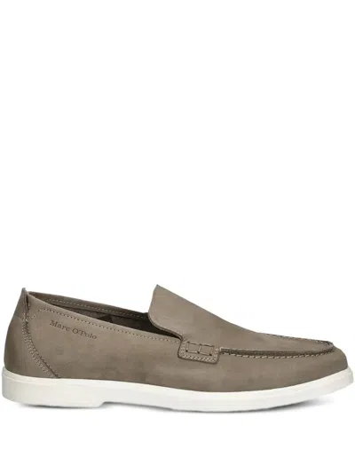 Marc O'polo Leather Slip-on Loafers In Gray